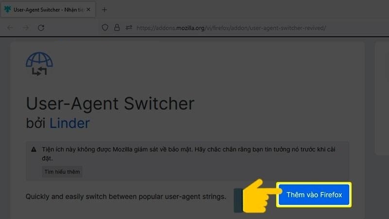 Install User-Agent Switcher